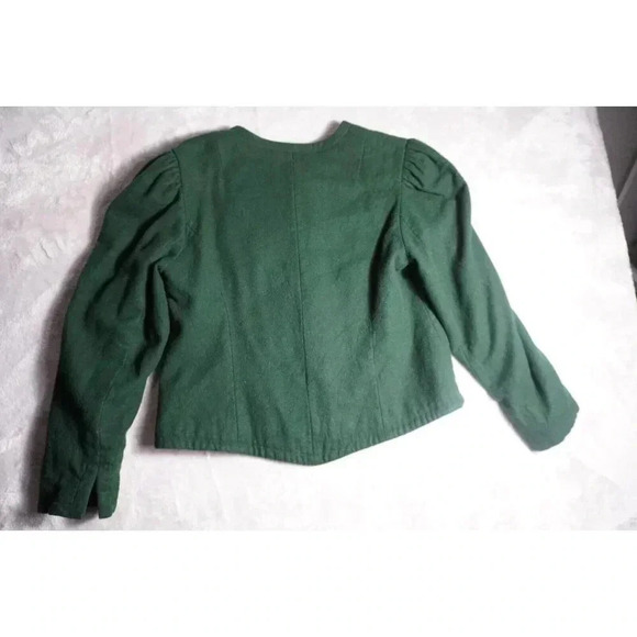Vintage Perry Landhaus Wool Trachten Blazer Green Peasant Jacket Size 40 / US 12 - Picture 13 of 15